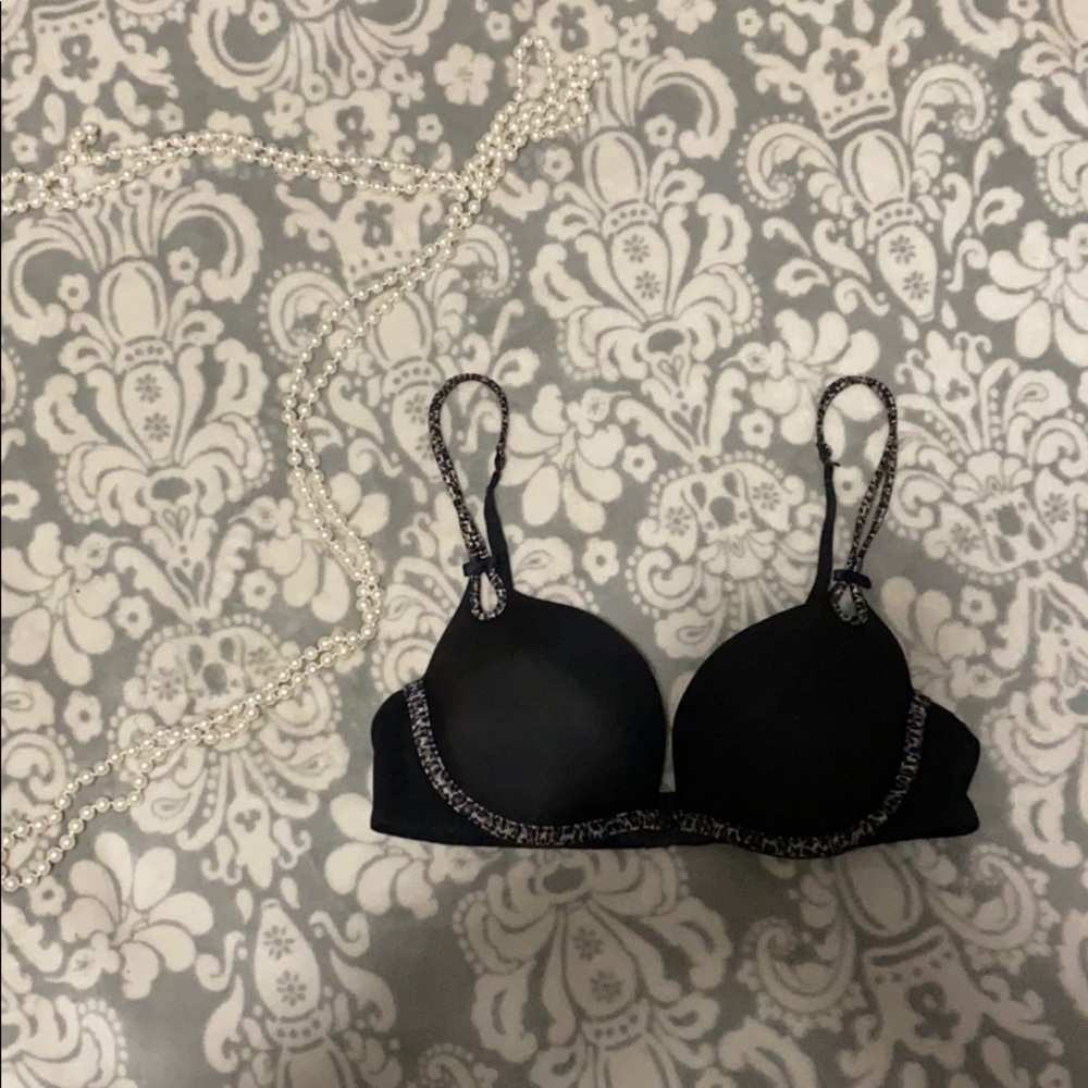 Black with leopard trim Victoria’s Secret bra
